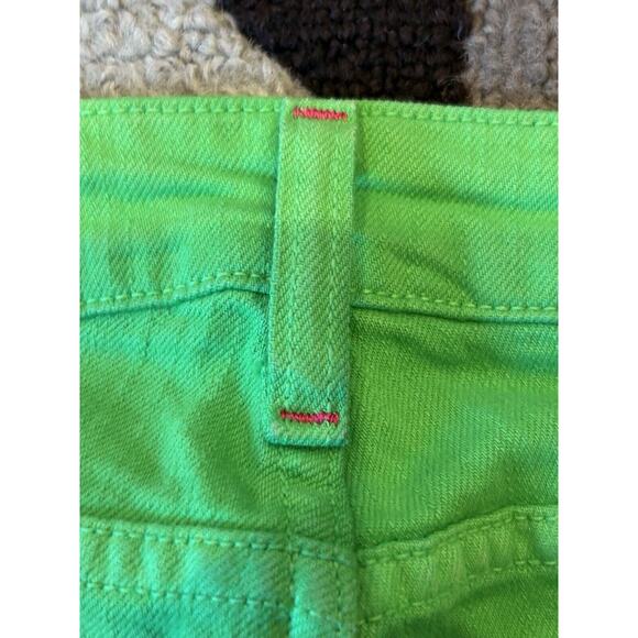 Sz 26‎ Women's KATE SPADE NY Perry Straight Skinny Play Hooky Lime Green Jeans - Picture 6 of 6